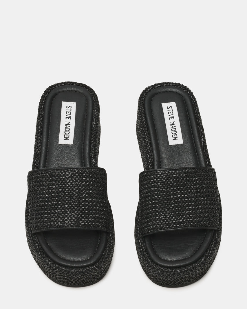 Decor Black Women's Wedge Sandals — alternate view 5