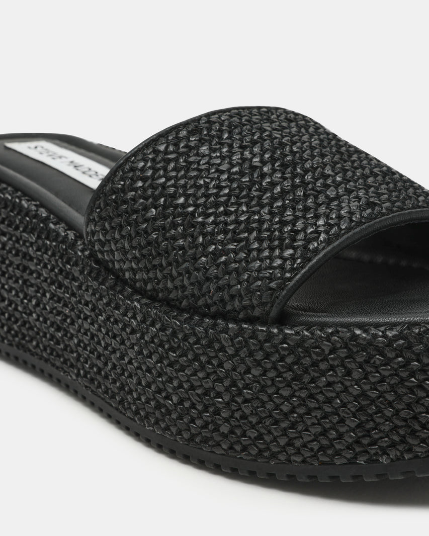 Decor Black Women's Wedge Sandals — side view