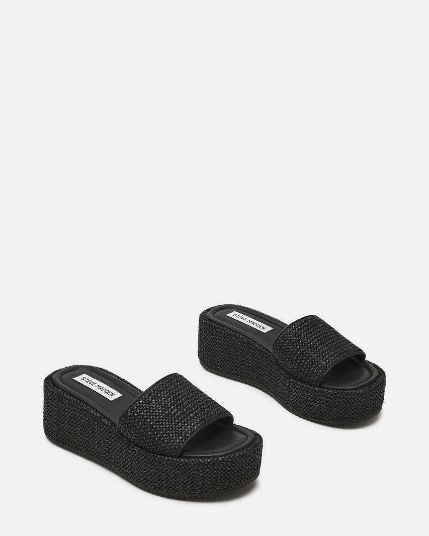 Decor Black Women's Wedge Sandals — detail view