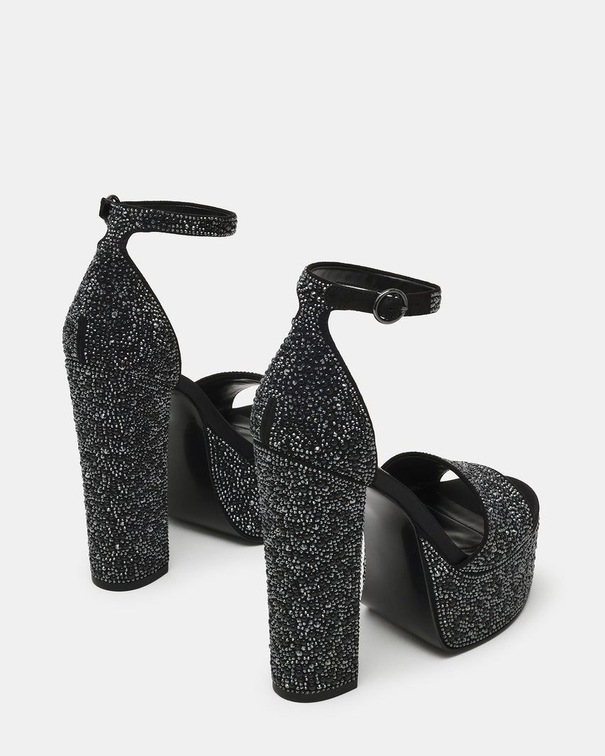 Glam Women's Black Heeled Sandals - view 3