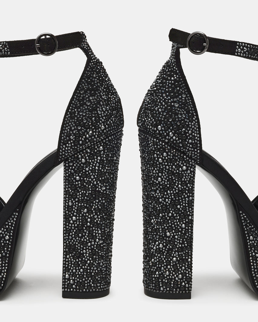 Glam Women's Black Heeled Sandals - view 4