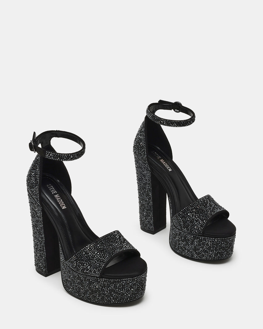 Glam Women's Black Heeled Sandals - view 2