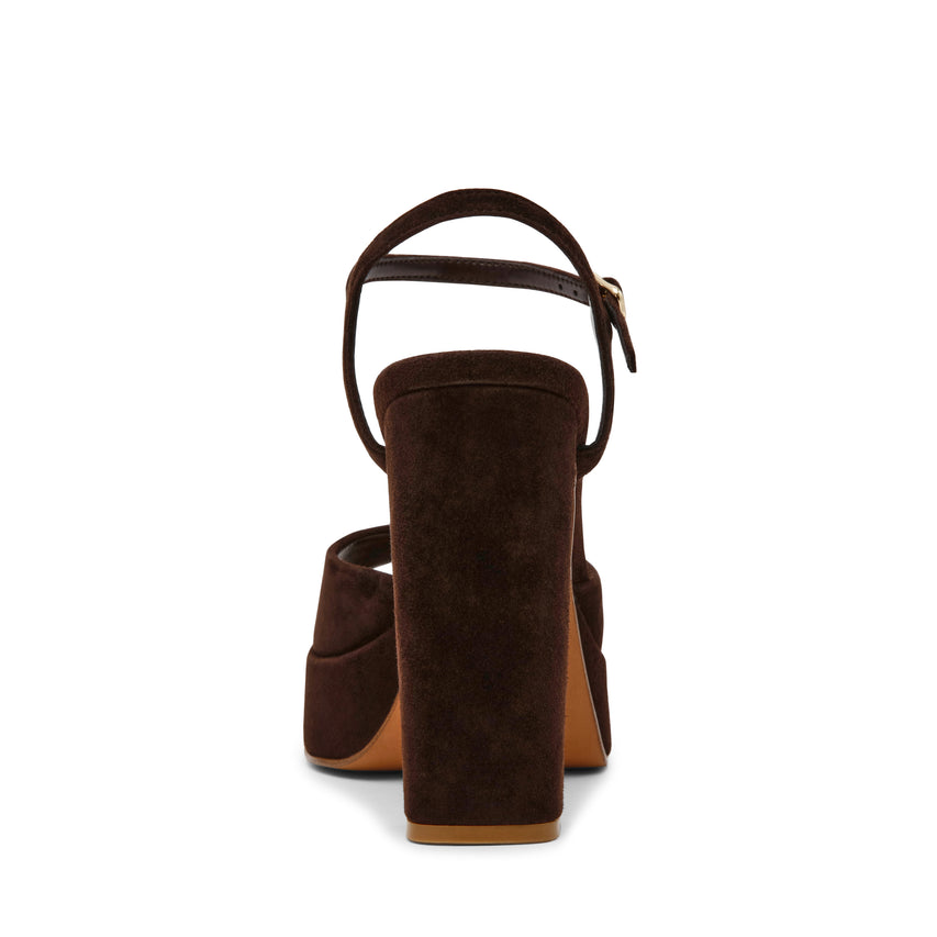 Steve Madden Liandra Women's Dark Brown Heeled Sandals - rear view