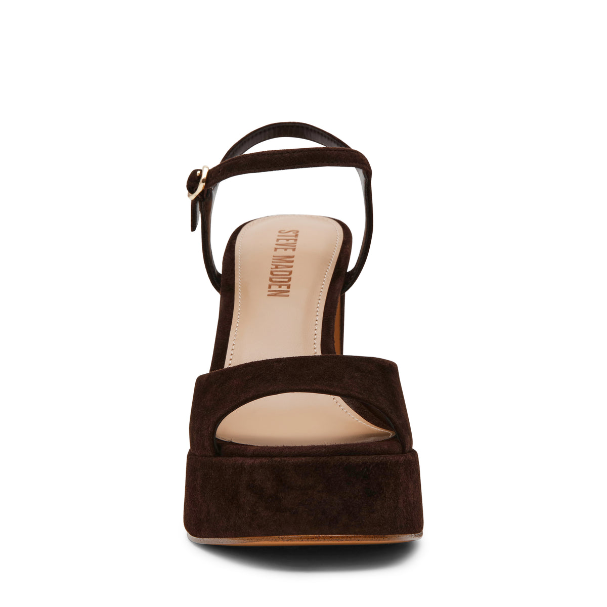 Steve Madden Liandra Women's Dark Brown Heeled Sandals - front view