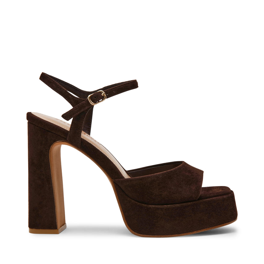 Steve Madden Liandra Women's Dark Brown Heeled Sandals - side profile - view 6