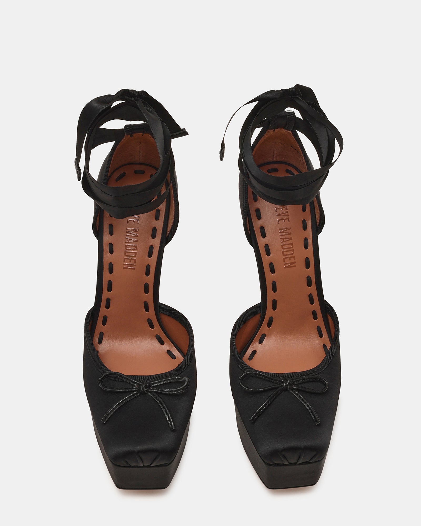Listen Women's Black Satin Heeled Sandals - view 2