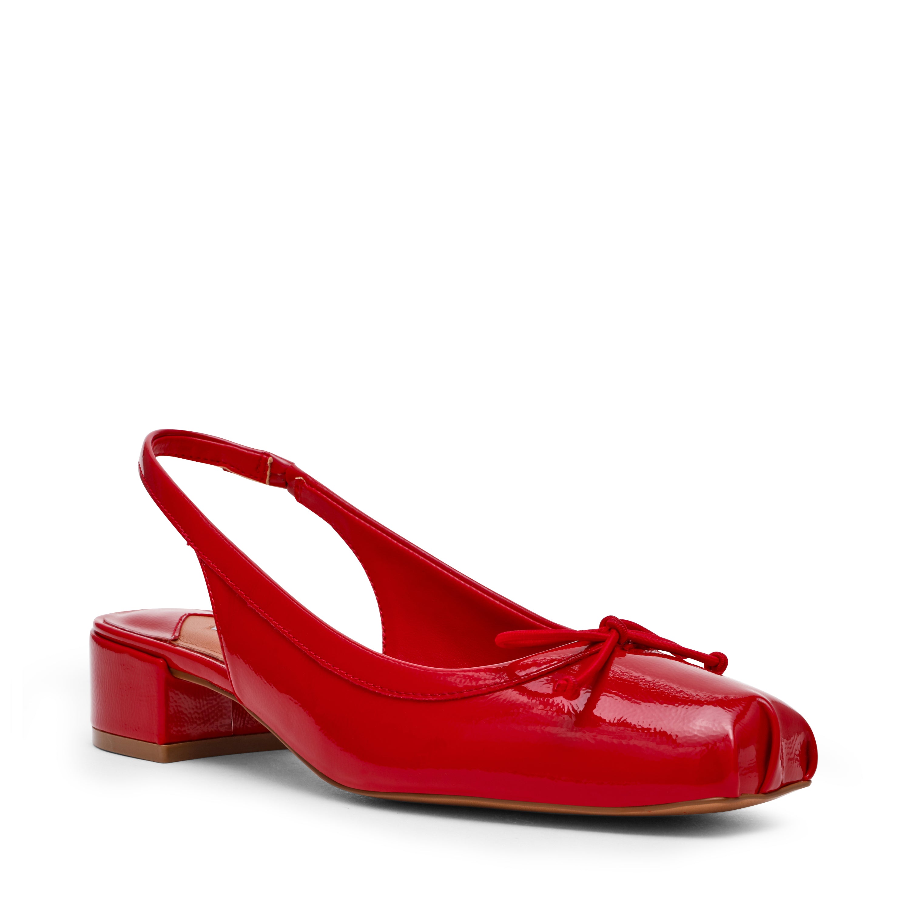 Loved Women's Red Crinkle Patent Heeled Sandals RED CRINKLE PAT