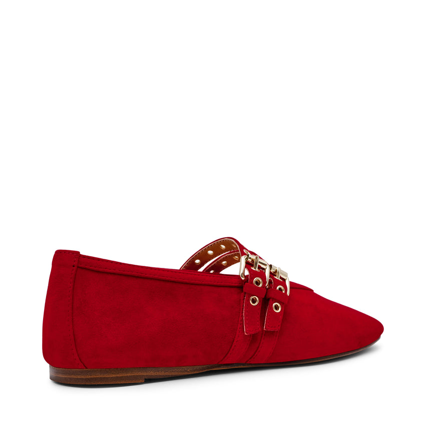 Lydia Red Suede Ballerinas - view 2