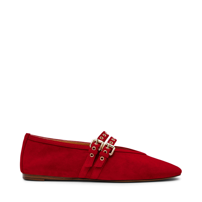 Lydia Red Suede Ballerinas - view 6