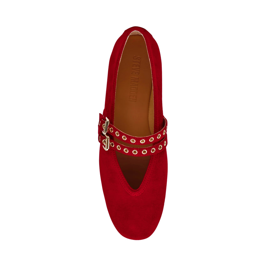 Lydia Red Suede Ballerinas - view 7
