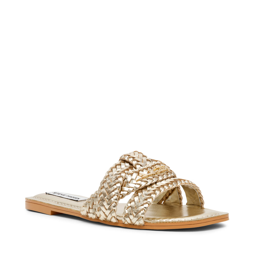 Zing Gold Flats Sandals