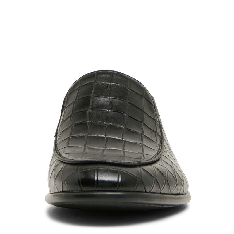 Steve Madden Sutton Men's Black Croc Loafers - front view