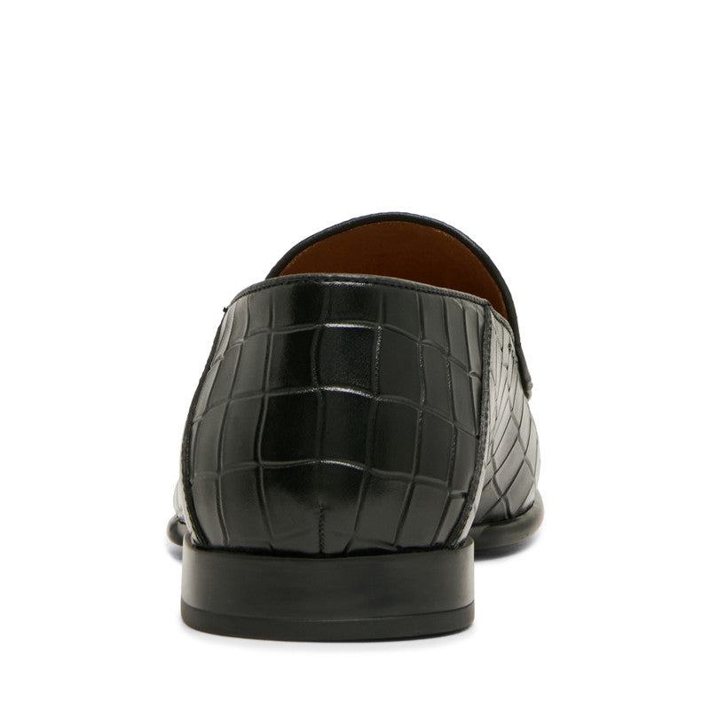 Steve Madden Sutton Men's Black Croc Loafers - rear view