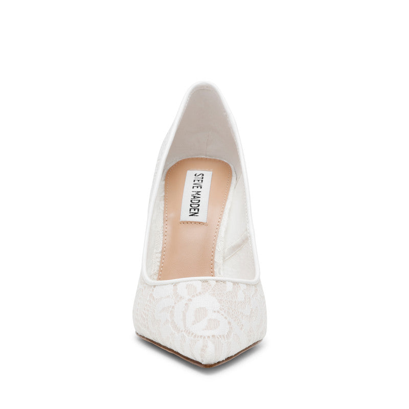 Thrive-Lm Women's White Lace Heels