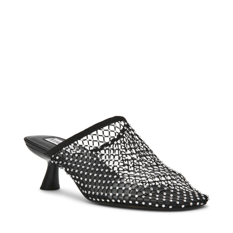 Steve Madden X-ray Women's Black Mules - front three-quarter view