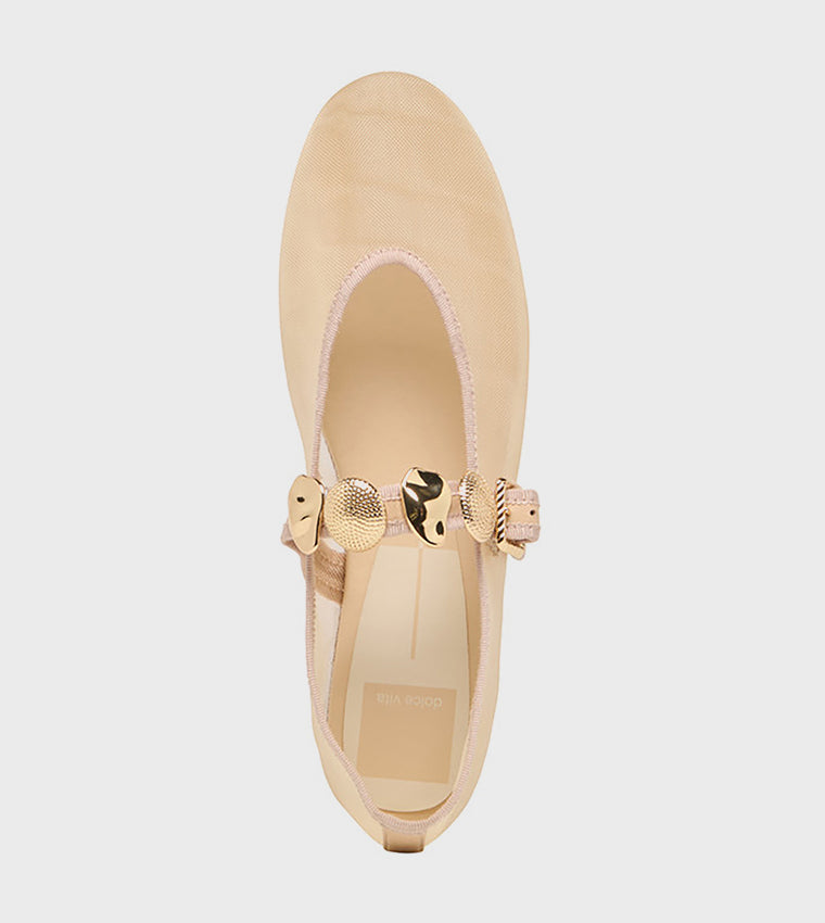 Relan French Vanilla Women's Mesh Mary Jane Ballet Flats - view 2