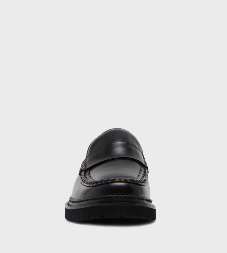 Bradner-o Black Leather Men's Formal Slip-On Shoes - view 4