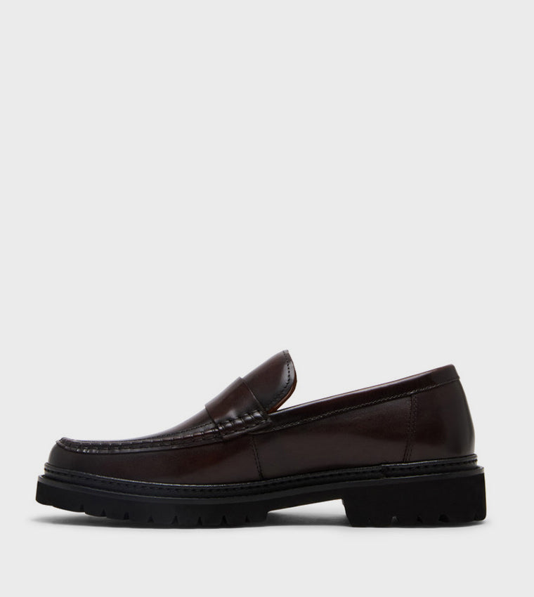 Bradner-o Brown Leather Men's Formal Slip-On Shoes - view 3
