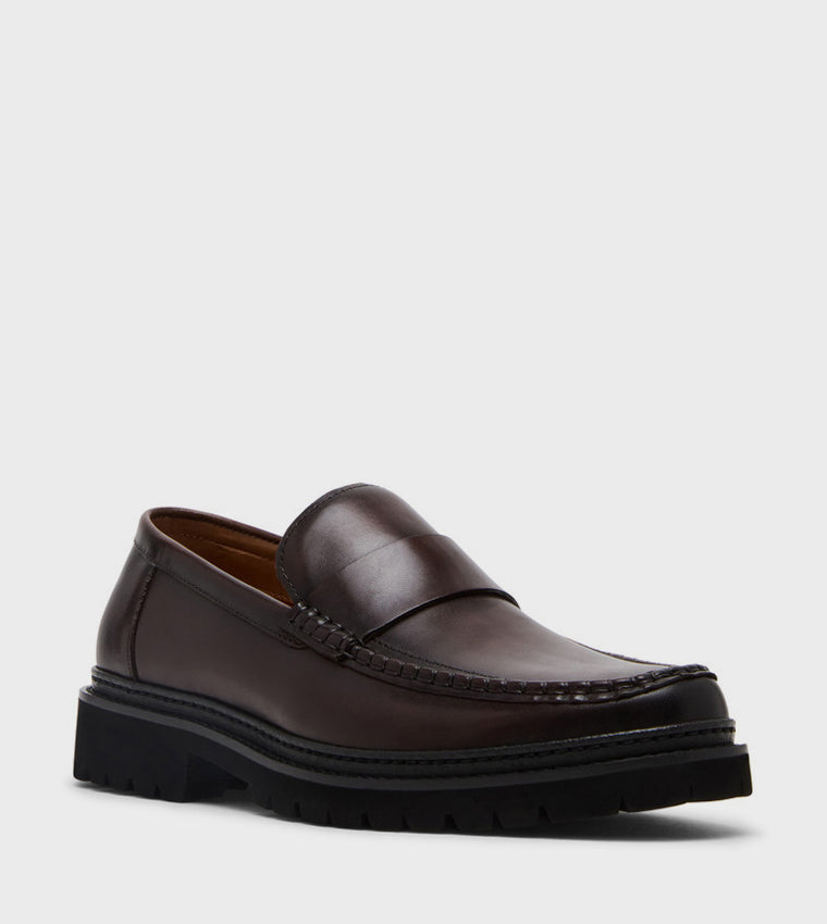Bradner-o Brown Leather Men's Formal Slip-On Shoes
