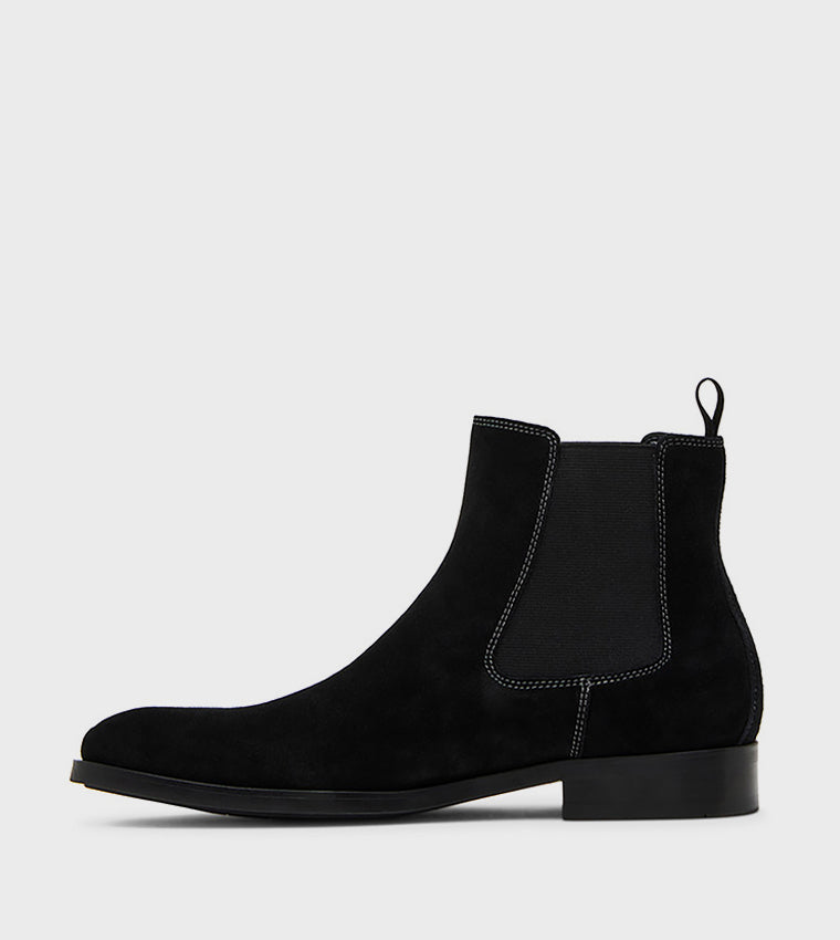 Bromptonn Black Leather Men's Chelsea Boots - view 3