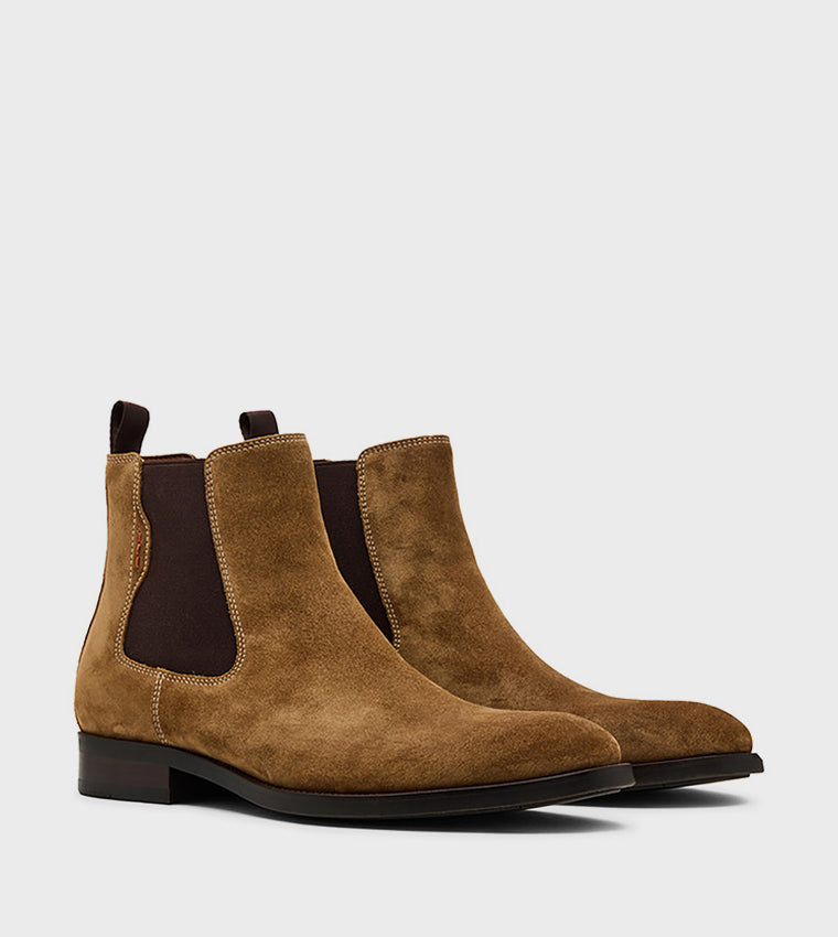 Bromptonn Tan Leather Men's Chelsea Boots - view 2