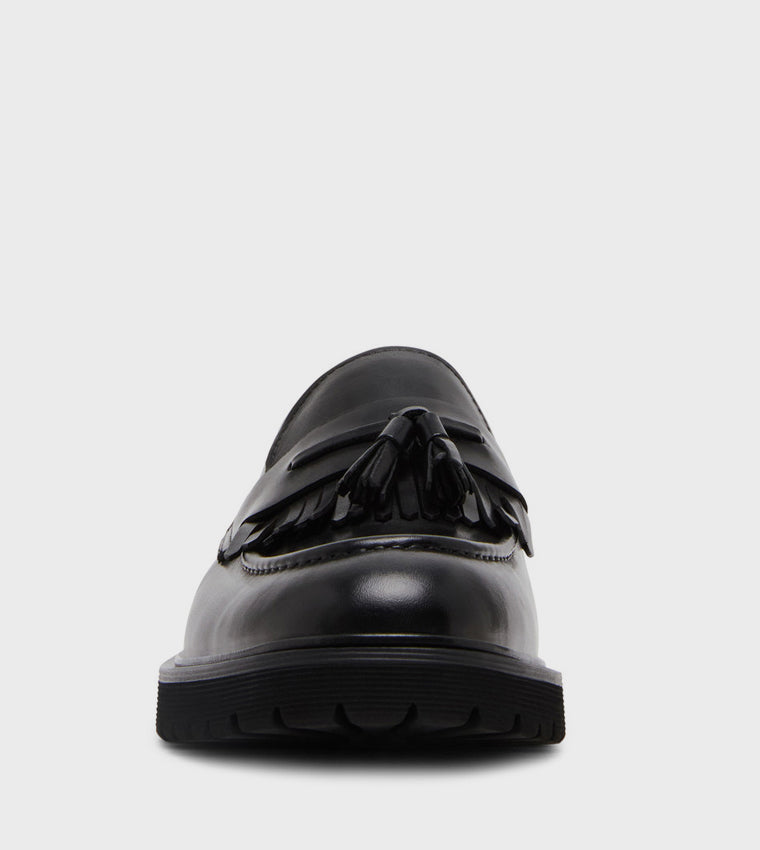 Maddox Black Leather Men's Formal Slip-On Shoes - view 3
