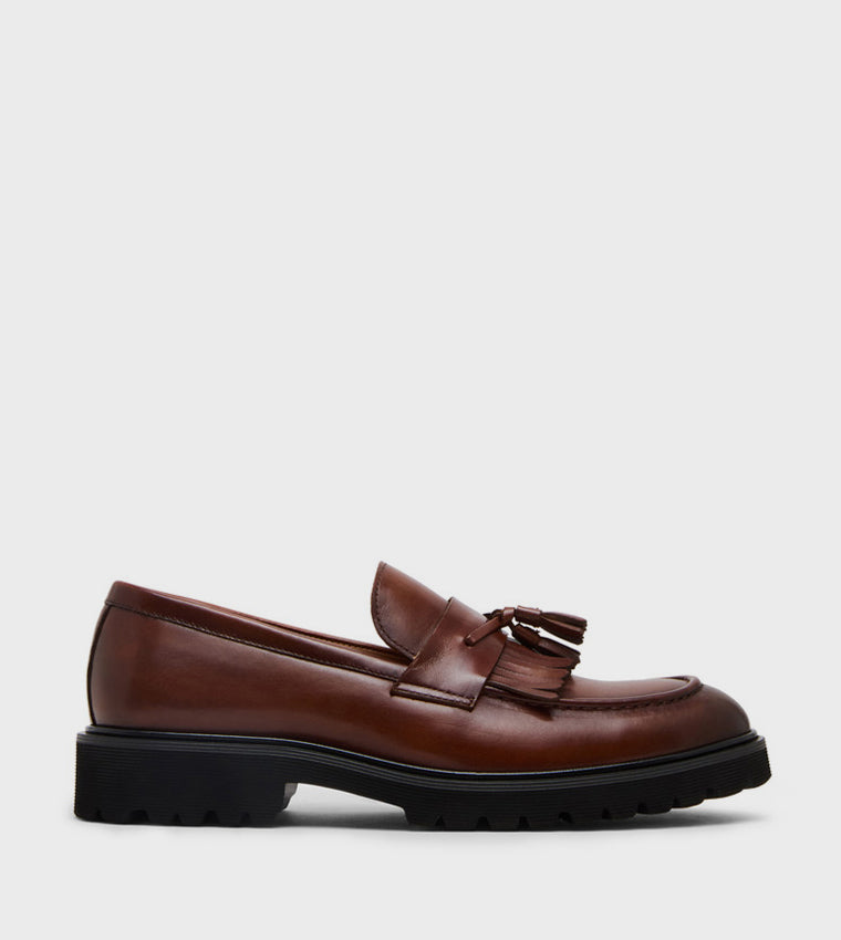 Maddox Tan Leather Men's Formal Slip-On Shoes - view 2