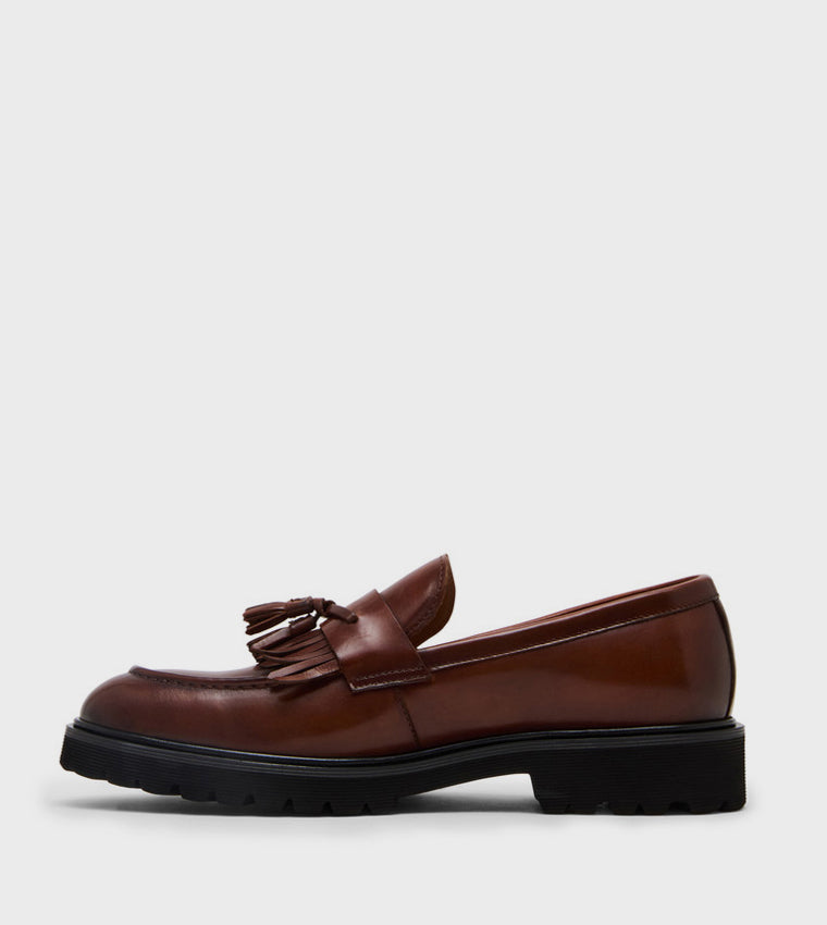 Maddox Tan Leather Men's Formal Slip-On Shoes - view 3