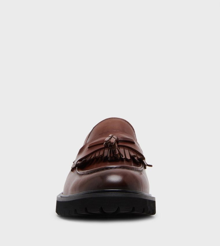 Maddox Tan Leather Men's Formal Slip-On Shoes - view 4