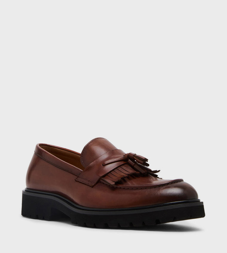 Maddox Tan Leather Men's Formal Slip-On Shoes