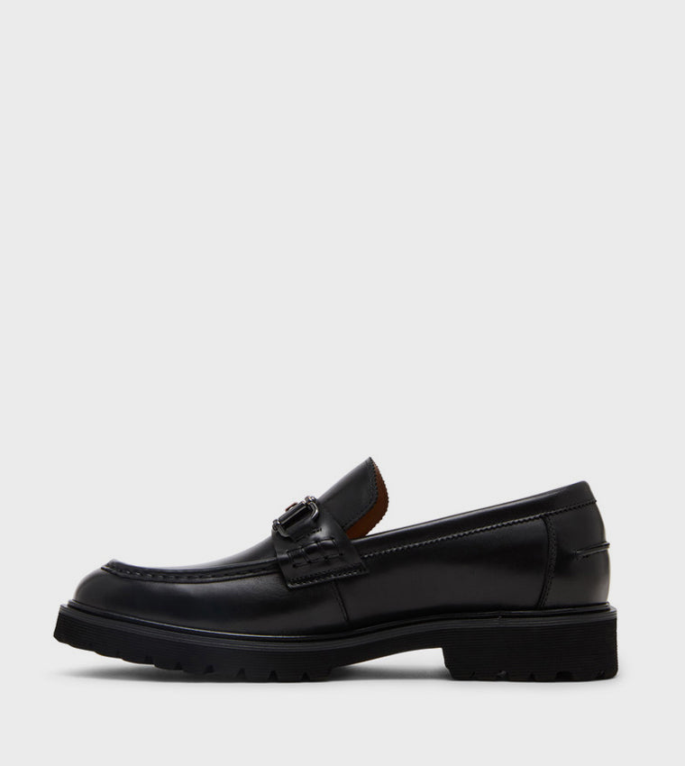 Marlow Black Leather Men's Formal Slip-On Shoes - view 3