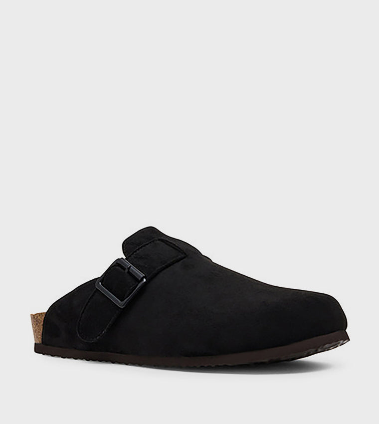 Mclog Black Suede Men's Comfort Sandals